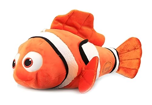 Image of Tickles Nemo Fish Soft Stuffed Plush Toy for Kids Boys & Girls Birthday Gift (Color: Orange & White Size: 18 cm)