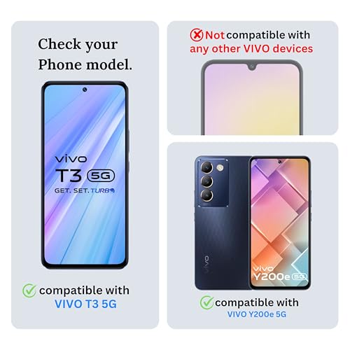 Image of Military-Grade Gorilla Tempered Glass Screen Protector for Vivo T3 5G / Vivo Y200e 5G (High Clarity) Full Screen Coverage, Scratch & Shockproof with Easy Installation Kit