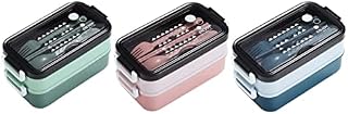 lunch box adults, 304 stainless steel and plastic Stackable Thermal Insulated Hot Food Lunch, Portable Leak-proof Bento tiffin Box for Hot Food Fit for Office School Outdoor Travel (Blue)