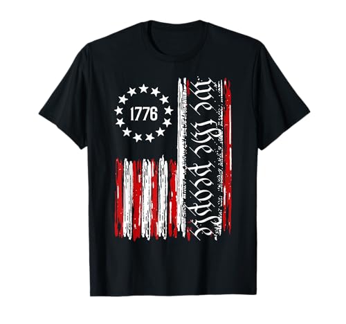 Vintage Old American Flag Patriotic 1776 We The People USA Camiseta