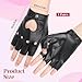 Bruislard 1 Pair of PU Faux Leather Dance Gloves Black Fingerless Gloves Outdoor Sports Goth Cosplay Heart Cutout Punk Driving Performance Stylish Fingerless Glove for Women Cosplay Halloween Costume