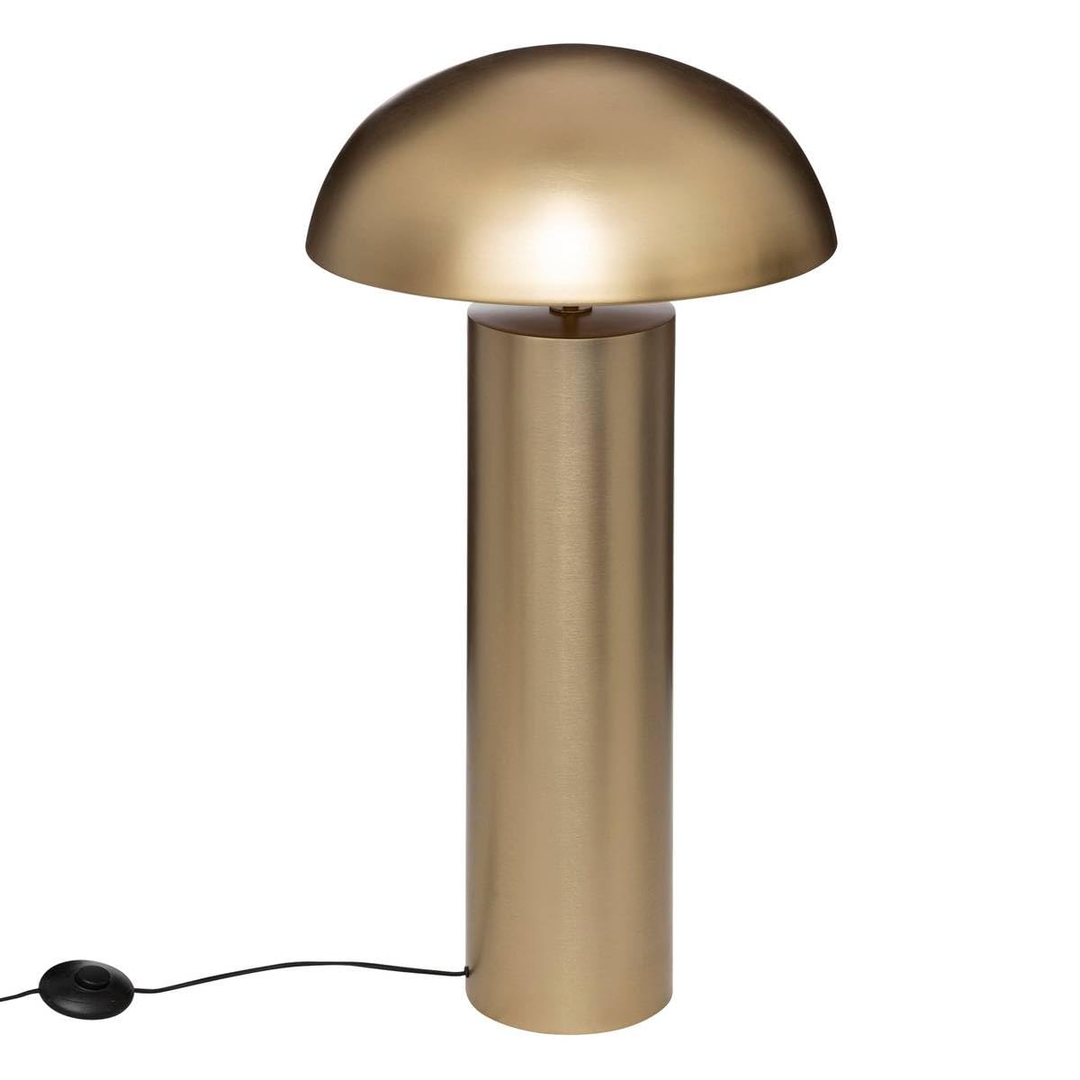 Atmosphera - Lampadaire Droit Champi en Acier - Doré - H 97cm - Secteur - Douille E27 - Style Rétro et Design - Idéale Chambre, Salon, Bureau - 40W Max