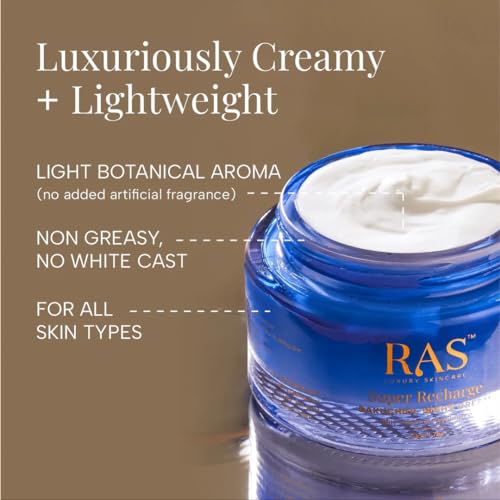 Ras Luxury Oils Super Recharge Night Cream with Bakuchiol (Natural Retinol) & Peptides| Anti-aging Formula | Hydrates & Strenghten Skin Barrier | Reduces Fine Lines & Wrinkles | Luxury Skincare