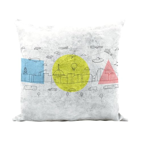 Coussin similicuir blanc 40x40 cm avec housse et garnissage dessin enfant