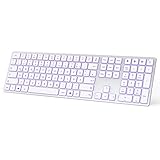 Komfortable & Leise Tastatur: Full Size Bluetooth-Tastatur mit leisen Tasten und praktischem Nummernblock. Mit einem stabilen Scherenmechanismus unter jeder Taste bietet diese kabellose Tastatur ein bemerkenswert komfortables und präzises Tipperlebnis, ideal für den Büro- und Heimgebrauch