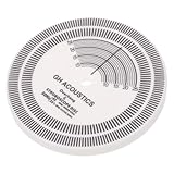 Test de vitesse de la platine : ce disque de test de vitesse est spécialement conçu pour détecter la vitesse de rotation des disques vinyles LP. Il teste avec précision la vitesse à la fois à 45 tr/min (anneaux intérieurs) et 33 tr/min (anneaux extérieurs), ce qui le rend adapté aux phonographes sur le marché.