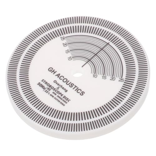 FUANA Disco stroboscopico per giradischi DJ, strumento di misurazione della velocità 33/45 giri/min, calibro di calibrazione di dischi in vinile acrilico, 80 mm