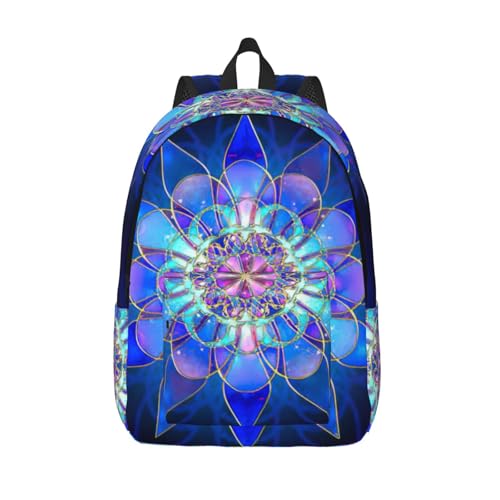 Sac à dos pour ordinateur portable femme avec imprimé lotus et grande capacité de transport