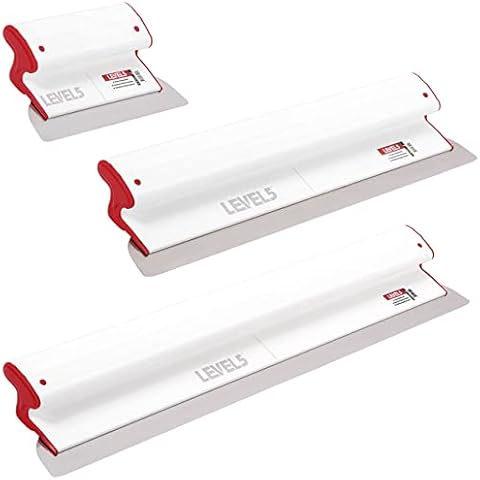 LEVEL5 Drywall Composite Skimming Blade Set | 10, 24 & 32 Inch Skimming Blades | Ergonomic Composite Body | Replaceable 0.3mm German Stainless Steel Blade | For Smoothing Walls and Ceilings | 5-444C Cover