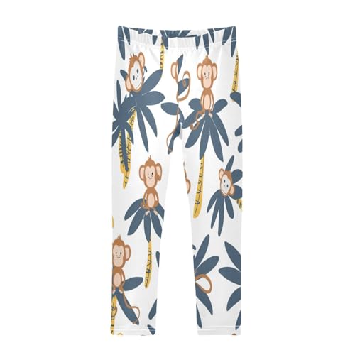 Bolaz Toddler Girls Leggings Printed Yoga Pants Leggings Plam Tree Monkey for Kids