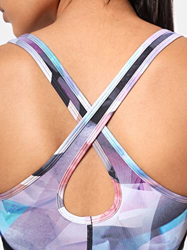 Image of Women's Polyester Lightly Padded Wire Free Sports Bra Multicolored