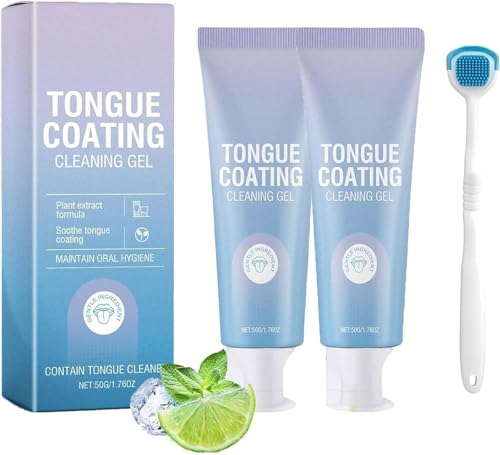 Gel raspador Lingual, Gel Limpiador Lingual con Cepillo, frescura Duradera, Reduce el Mal Aliento