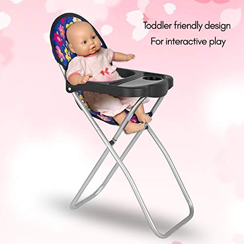 Fash N Kolor Baby Doll High Chair, Fits 18 Inch Baby Dolls, Flower Print Toys High Chair For Dolls #TOP3