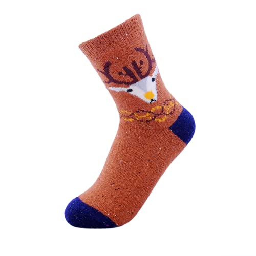 Image of JOYCA & CO. 3-5 Pairs Womens Multicolor Fashion Warm Wool Cotton Thick Winter Crew Socks