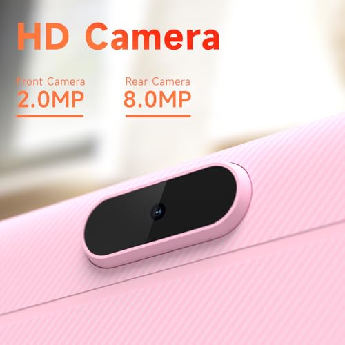 Image of WUIUHOU 10.1 Inch Android 15 Tablet, 8GB RAM 32GB Storage, HD IPS Display, 5G WiFi 6,6000mAh Battery, Dual Camera for Video Call, Tab with Case & Stylus Pen for Work /Study Tablet with case (Pink)