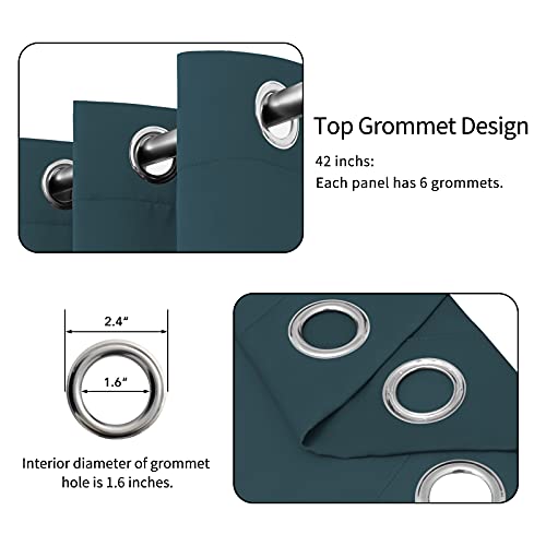 Image of Easy-Going Blackout Curtains for Bedroom, Solid Thermal Insulated Grommet and Noise Reduction Window Drapes, Room Darkening Curtains for Living Room, 2 Panels(42x84 in, Bluestone)
