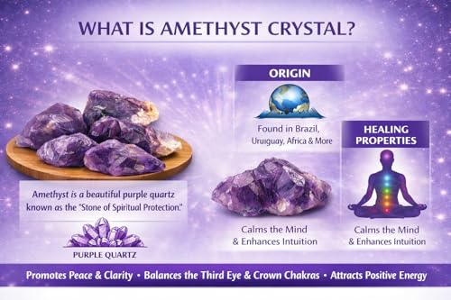 Image of Natural Raw Amethyst Crystal Stone 100 Grams for Reiki Healing, Meditation, Chakra Balancing & Manifestation | Healing Crystal Gemstone for Positive Energy & Home Decor