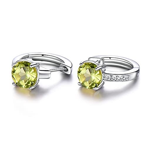 Boucles d'oreilles péridot naturel 2,0 ct en argent fin authentique pour femme