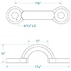 Seachoice Multi-Purpose Forged Stainless Steel 3/8 in. Eye Straps, Set of 4