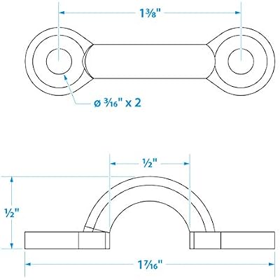 Seachoice Multi-Purpose Forged Stainless Steel 3/8 in. Eye Straps, Set of 4