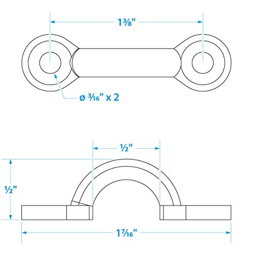 Seachoice Multi-Purpose Forged Stainless Steel 3/8 In. Eye Straps, Set Of 4 #TOP5