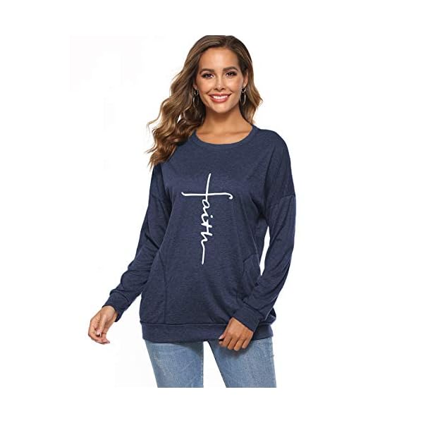 Mansy-Womens-Summer-Casual-Letter-Printed-Tshirts-Short-Sleeve-and-Long-Sleeve-Graphic-Tees-Tops-Sweatshirt-Pockets Mansy Women's Faith Sweatshirt Loose Fit Long Sleeve Crewneck Christian Letter Print Tunic Tops with Pocket