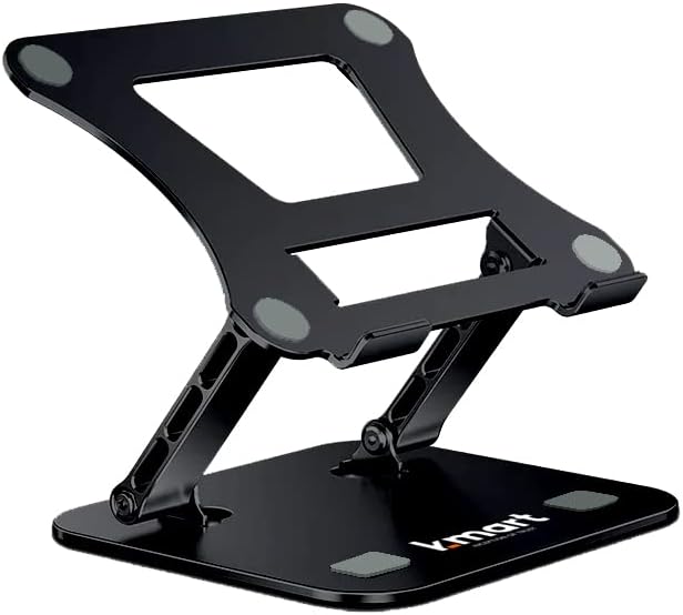 Laptop Stand For Desk - Best Ventilated Cooling Computer Stand for Laptop with Anti-Slip Pads & Cable Organisers  Laptop riser for MacBook Pro/Air, HP, Sony, Dell, More Laptops 11"17" (Black)