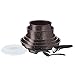 Tefal Ingenio Extrême Effet Pierre Batterie de Cuisine 10 p Antiadhésives, Induction, Poêles, Casseroles, Couvercles Hermétiques, Poignée, Spatules, Bienvenue Marron L6789302, fabriqué en France