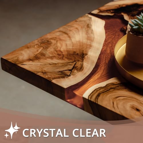 LET'S RESIN EPOXY RESIN 1 Gallon High Viscosity Resin for Table Top,2 Part Epoxy for Tumblers,Crystal Clear Thick Resin Kit with High Gloss Finish for Countertop,River Table