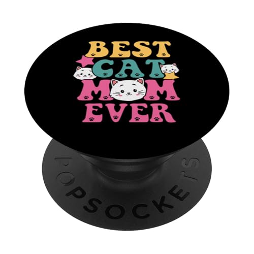 Adorable mamá amante de los gatos | Cute Pet Parent Best Cat Mom Ever PopSockets PopGrip Adhesivo