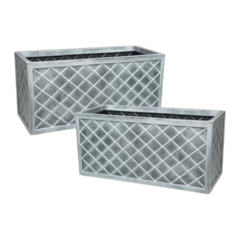AMOS Lazio Large Grey Plastic Planters Cover