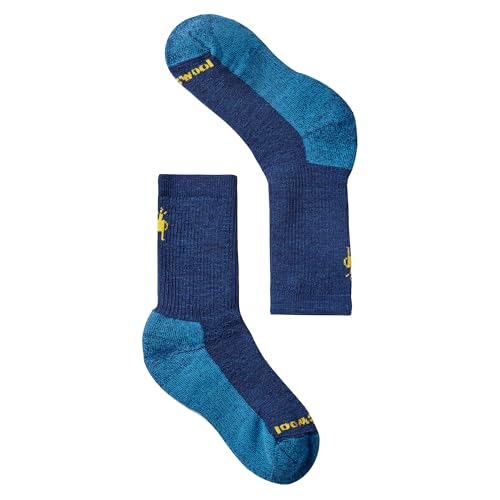 SmartWool SW001686B25L Kids' Hike Full Cushion Crew Socks Alpine Blue L
