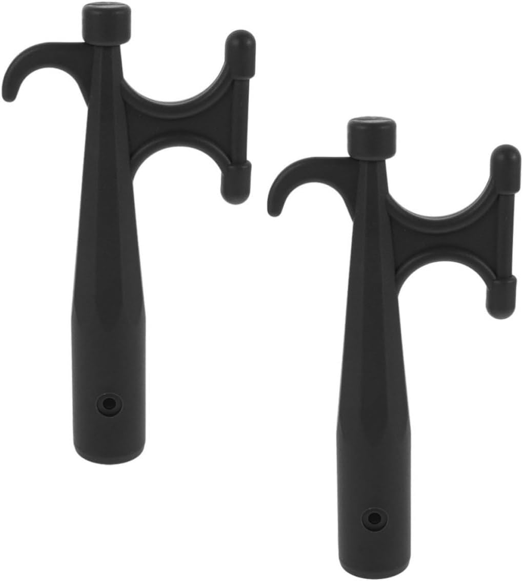 BESPORTBLE 2pcs Nylon Lifeboat Hook End for Docking Boating, Versatile Tool with Multiple Use, Compatible with Telescoping Poles, Sturdy Black Boat Accessory for Fishing and Yacht Dock
