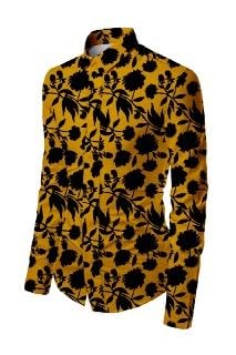 buha Men’s Unstitched Shirt Fabric 2.25 Meter Cotton Blend | Yellow Digital Printed Fabric for Shirt Making | Soft & Lightweight – 250g Pack of 1-picture-33