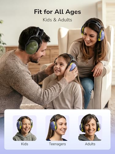 Image of Dr.meter Noise Cancelling Headphones for Kids, Ear Protection Ear Muffs, Autism Sensory Noise Reduction, NRR28dB Hearing Protection Earmuffs for Adults Range, Mowing, Woodworking, Concerts Fireworks