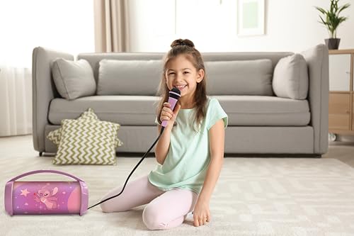 Enceinte karaoké Angel Disney Stitch Lexibook portable rose avec micro - 7