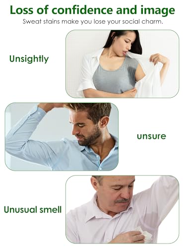 Invisible Underarm Sweat Pads for Women & Men - 20 Disposable Dress Shields, Stops Sweat Stains on Shirts, Highly Adhesive & Comfortable, Not a Pesticide (Large)