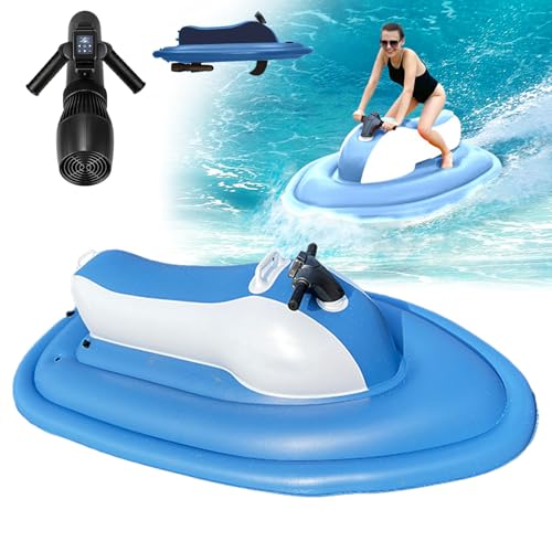 HJGJYWLQ Portable Underwater Thruster - Swim Propulsion Device for Snorkeling & Diving, 10000mAh/16000mAh Rechargeable, Pool & Ocean Use (Inflatable Watercraft Bundle + Thruster (Type A))