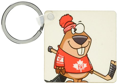 Porte-clés Beaver Hockey Canadien 3dRose - Cadeau Amusant pour Fan de Patinage et Sport