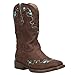 Roper Kids Girls Heart Embroidery Square Toe Casual Boots Mid Calf - Brown