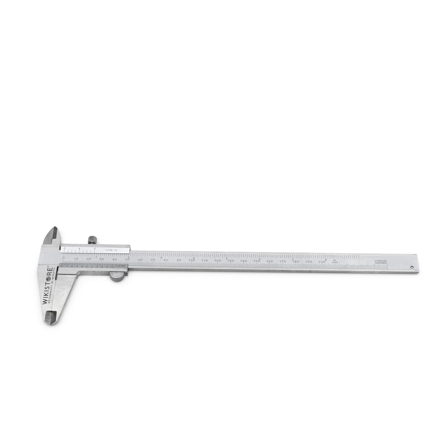 PROFESIONAL CALIBRE MONOBLOCK 200 mm, Calibre ventesimal de 20 cm con picos de 50 mm, Cierre de rosca del calibre de acero, Lectura 0,05 MM / 1/128", Herramienta de trabajo precisa