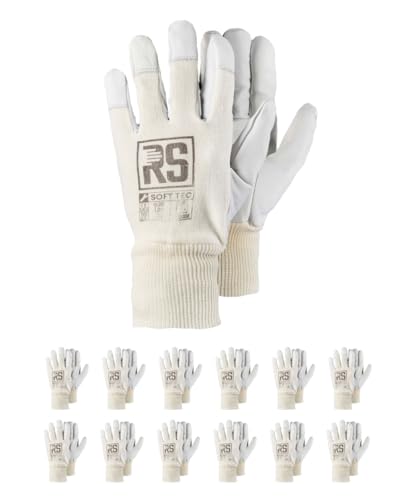 Guantes de montaje RS Soft Tec 11 en piel de cabra reforzada de talla 11 con 12 pares