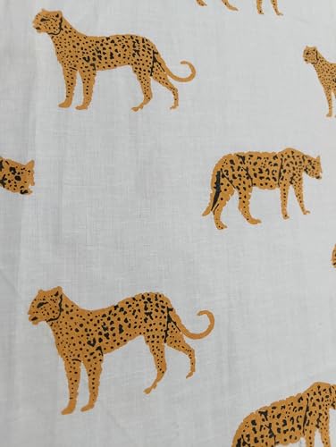 Image of Doraya Pure Cotton Dress Making Fabric Sanganeri Print Jaipuri Hand Block Printed Unstitched Dress Material for Women Blouse /Plazzo,Kurti /Lehenga Piece Womens 43 inch Inches Width (White 1, 2.5 Meter)