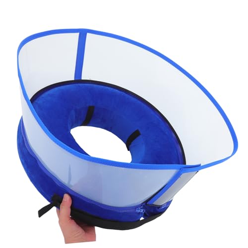 Collier gonflable pour chat évite morsure blessure collerette souple réglable bleu - 5