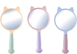 FOMIYES Vanity Mirror Tabletop Mirror Makeup Vanity Mirror Handheld Mirrors Cat Claw Travel Mirrors Cosmetic Mirrors with Handle Beauty Mirrors Handle Mirror Colorful Handheld Glass 3pcs