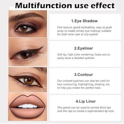 3 Pcs Colorato Gel Glitter Eyeliner,Eyeliner impermeabile Labbra Liner Ombra occhi Matite sopracciglia Penna Eye Makeup (02#+16#+23#)