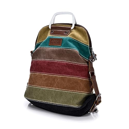 Sac fourre-tout en toile à rayures grande capacité avec bandoulière robuste