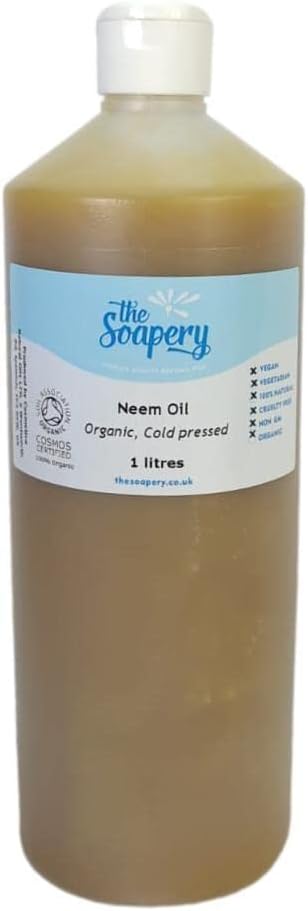 Neem Oil Organic 1 litre - Cold Pressed, Raw, Pure, Virgin, Unrefined