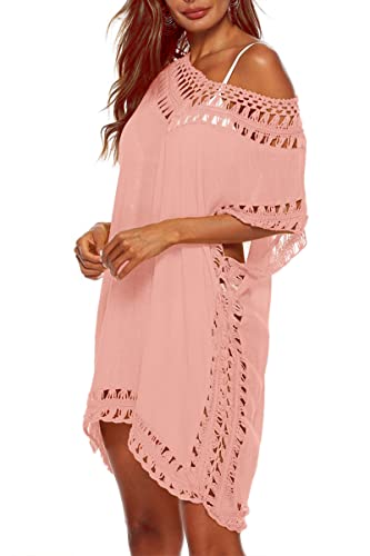 Image of Adisputent Womens Swimsuits Cover Ups Crochet Chiffon Beach Cover Bathing Suit Bikini Wear Coverups Dress