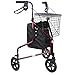Price comparison product image Days Lightweight Aluminium 3 Wheel Walker  Height Adjustable and Foldable Mobility Aid for Elderly  Triwalker with Basket, Tray, Bag and Lockable Brakes  Indoor and Outdoor Walker  Ruby Red